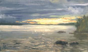 Sunset at Volgo lake