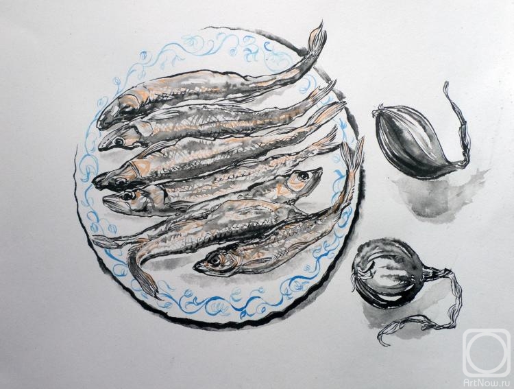 Masterkova Alyona. Still life with smelt