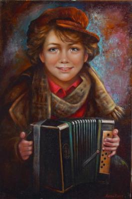 The accordion player. Lygina Lyudmila