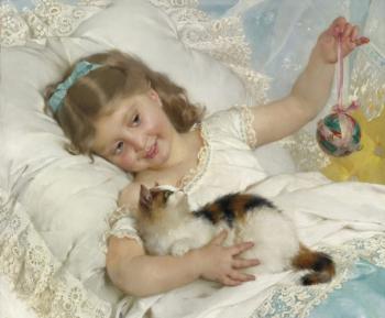 Girl with kitten. Zhukoff Fedor