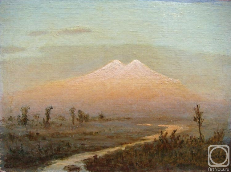 Lazarev Georgiy. Elbrus-mount view from the far away plain