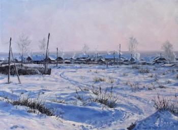 Winter on the outskirts of village