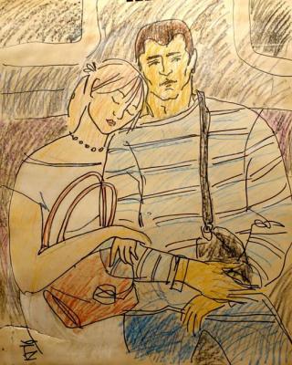 A couple in the subway. Karaceva Galina