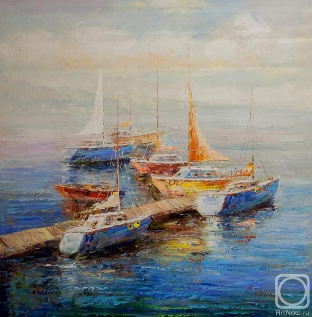 Vevers Christina. Boats in the morning bay N3