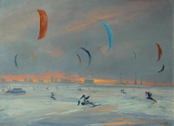Snowkiting. Finn gulf. Solovev Alexey