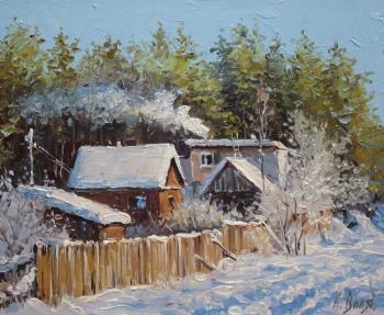 Forest houses. Winter