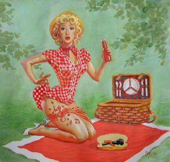 Painting Pin-up picnic. Dobrovolskaya Gayane