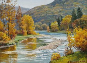 Autumn, mountain river. Chernyshev Andrei