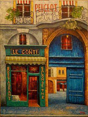 Paris cafe (Scene In A Restaurant). Slezin Dmitry