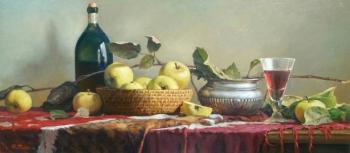 Still life with antonovka apples
