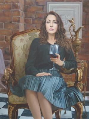 Girl with a glass. Gavrilenok Yuriy