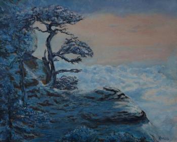 Pine on the cliff (Pine Trees In The Picture). Zhukov Alexey