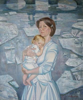 St. Petersburg Madonna. Ice drift on Fontanka
