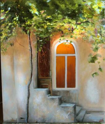 Porch with grapes. Amelkova Ninel