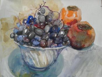 Grapes and persimmons. Samoshchenkova Galina