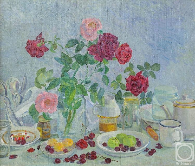 Li Moesey. Roses on the table