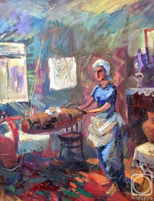 Torosyan Sasun. The women whipping butter
