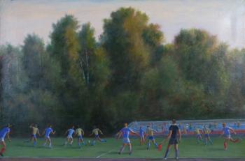 Football match in the country. Alexandrov Konstantin