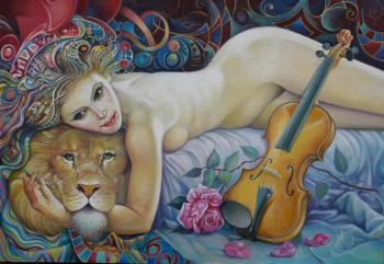 Lion, a woman and a violin. Kharabadze Teimuraz