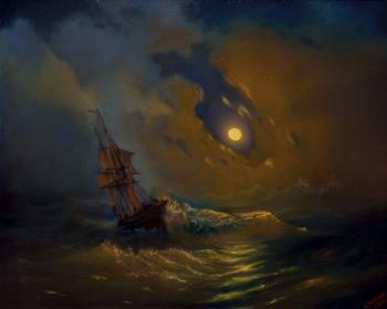 On the subject of paintings by Aivazovsky Storm in the sea at night"