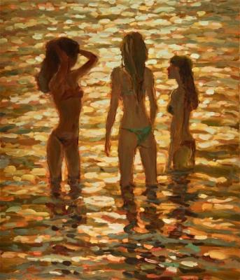 Figures at sunset