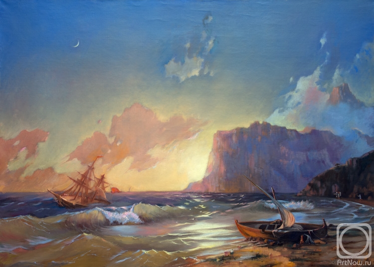 Nikulin Ilya. Sea. Koktebel (a copy of Aivazovsky)