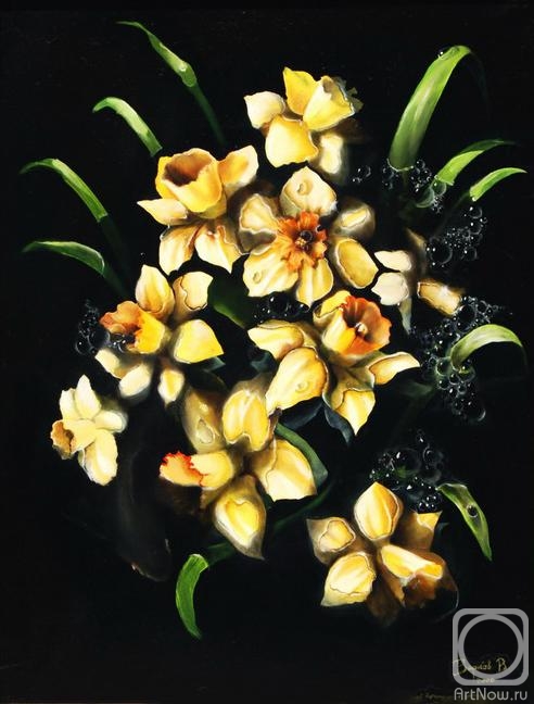 Barkov Vladimir. Flowers in dark water