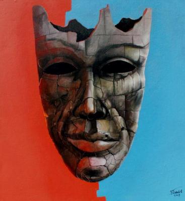 Barkov Vladimir Sergeevich. Mask on a contrasting background