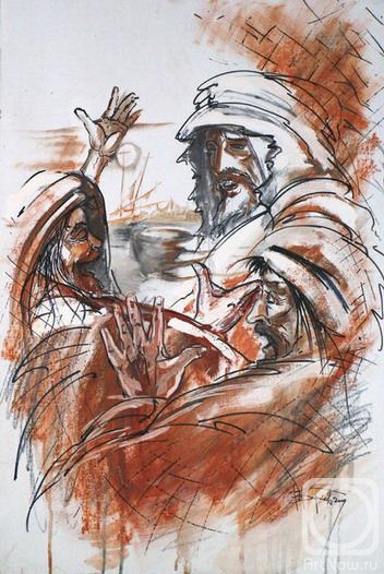 Barkov Vladimir. Jesus and the Fishermen (Andrew and Peter)