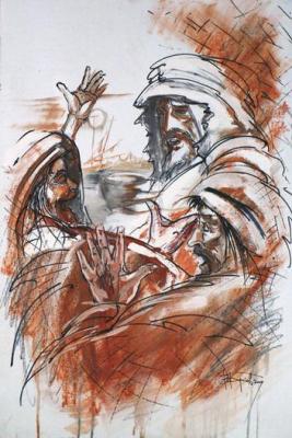 Jesus and the Fishermen (Andrew and Peter). Barkov Vladimir