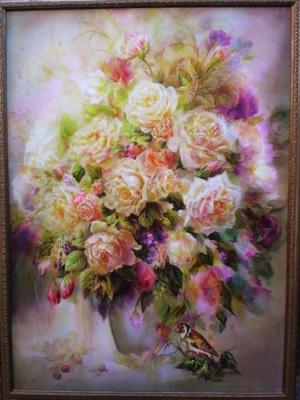 Still life with roses in Victorian style