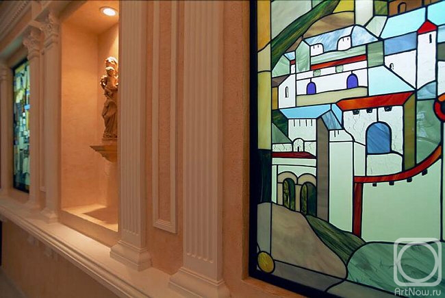 Yudaev-Racei Yuri. Stained Glass "Rainbow above the Sity" (detail)