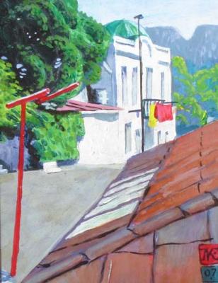 Korovin K. street (Gurzuf, Crimea) (Yalta Oil Painting). Krasavin Alexey
