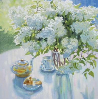 Still life with white lilacs. Yakimova Viktoriya