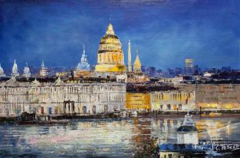 St. Petersburg. View of St. Isaac's Cathedral across the Neva. Vevers Christina