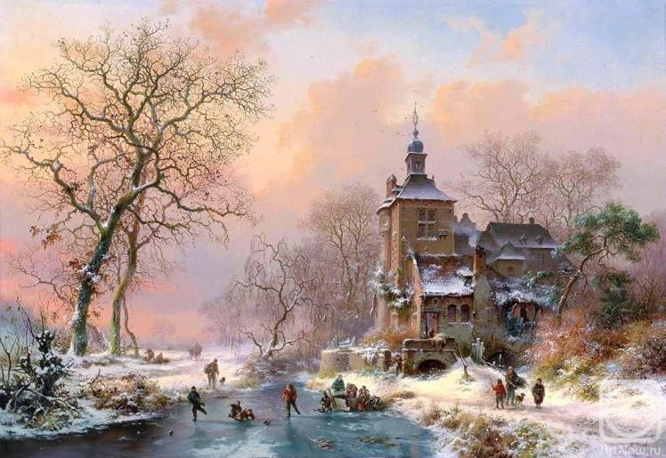 Cherkasov Vladimir. Winter landscape with a castle