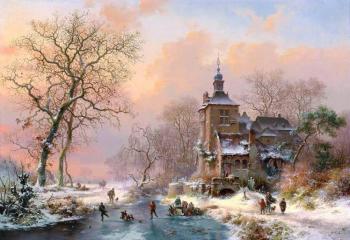 Winter landscape with a castle (A Winter Landscape). Cherkasov Vladimir