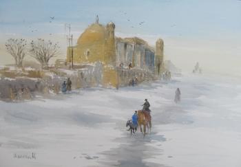 View of the Khizra Mosque in Samarkand