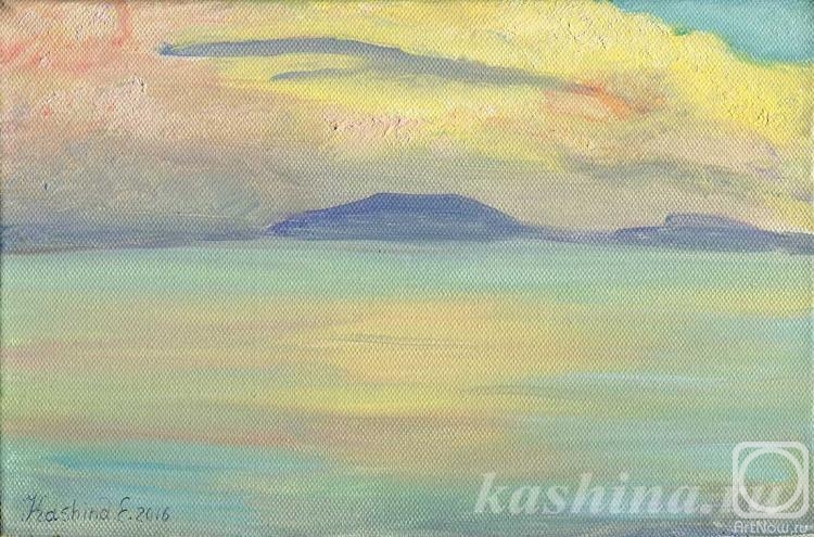 Kashina Eugeniya. Sunset on the Ionian Sea, the island of Corfu