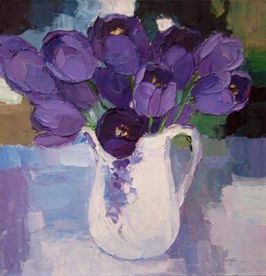 Purple blue tulips.  