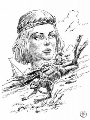 Illustration for the novel by M. Efremov "Razor's Blade"
