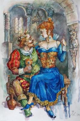 A cheerful couple. Twelfth Night. Kardashook Alexander
