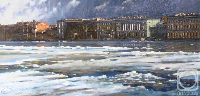 Ershov Vladimir. Er 1403 :: The Ice on the Neva River (St Petersburg)