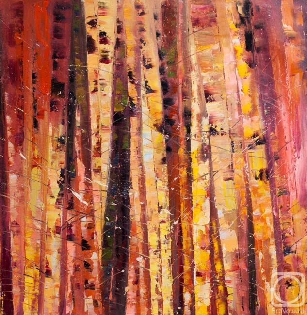 Vevers Christina. Patchwork. Birch trees N5. Red