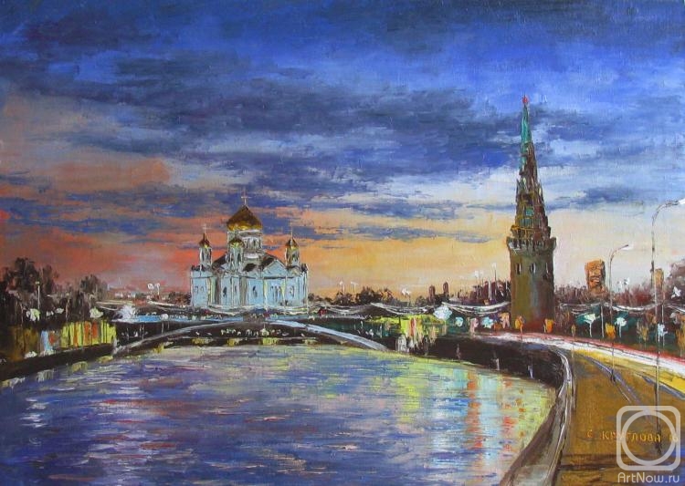 Kruglova Svetlana. Cathedral of Christ the Saviour in the evening
