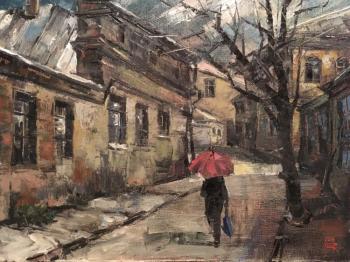 Under the red umbrella. Rakcheev Vladimir