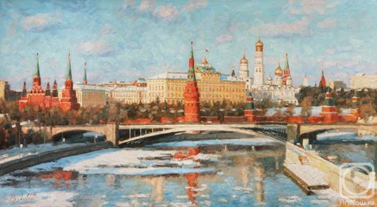 Razzhivin Igor. First snow by the Kremlin walls