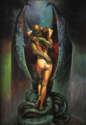 Kiss of the vampire (copy from the painting by B. Vallegio)