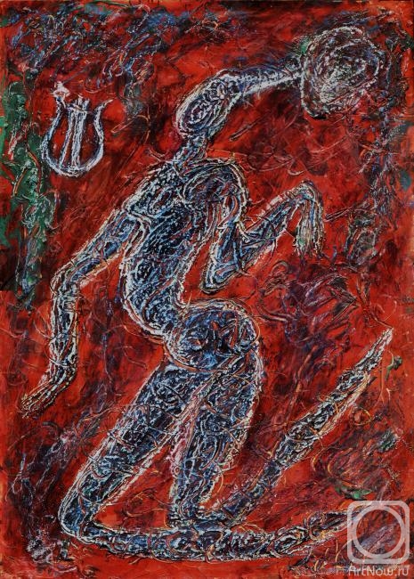 Volchek Lika. Blue nude with a lyre