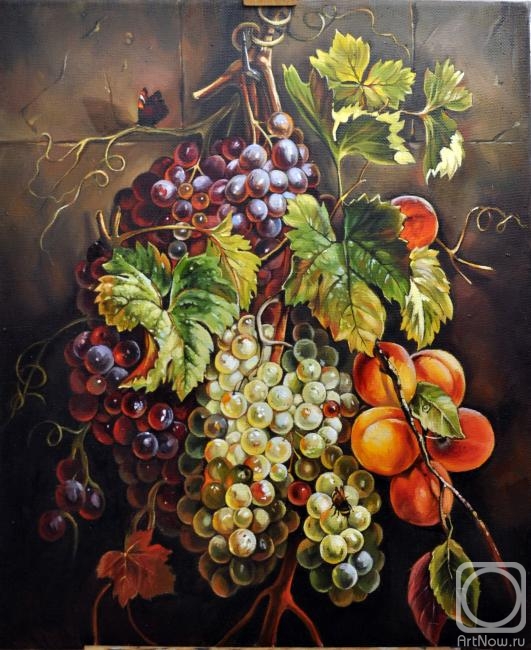 Komarovskaya Yelena. Grapes and apricots